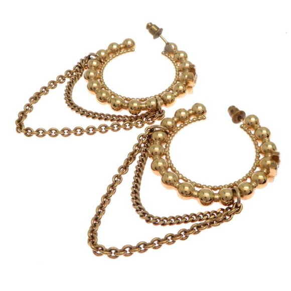 # 110 Chanel Coco Mark Women's Earrings GP / Gold - Picture 3 of 10